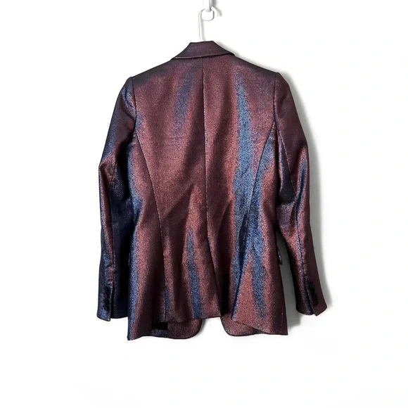 VERONICA BEARD Ashburn Metallic Blazer/Pants Full Suit Set Sz 6 - Picture 4 of 13